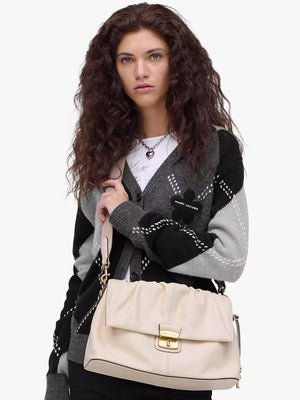 The Cristina Ivory Leather Messenger Bag