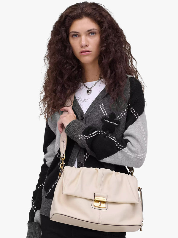 The Cristina Ivory Leather Messenger Bag