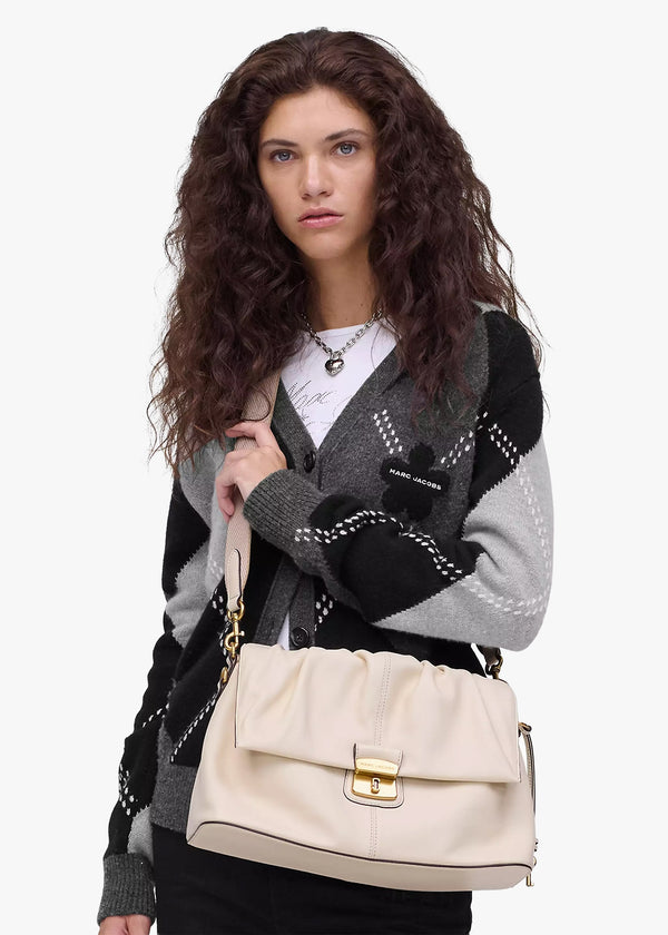 The Cristina Ivory Leather Messenger Bag