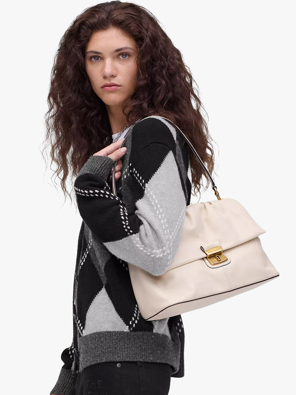 The Cristina Ivory Leather Messenger Bag