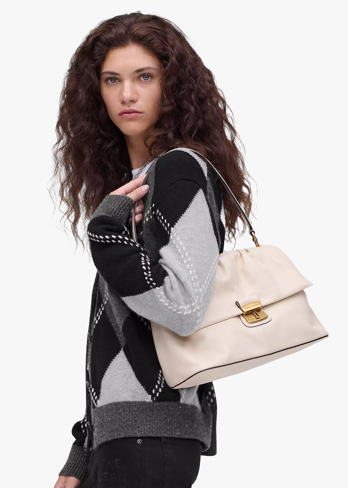 The Cristina Ivory Leather Messenger Bag