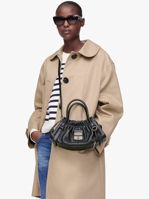 The Cristina Small Black Leather Satchel Bag
