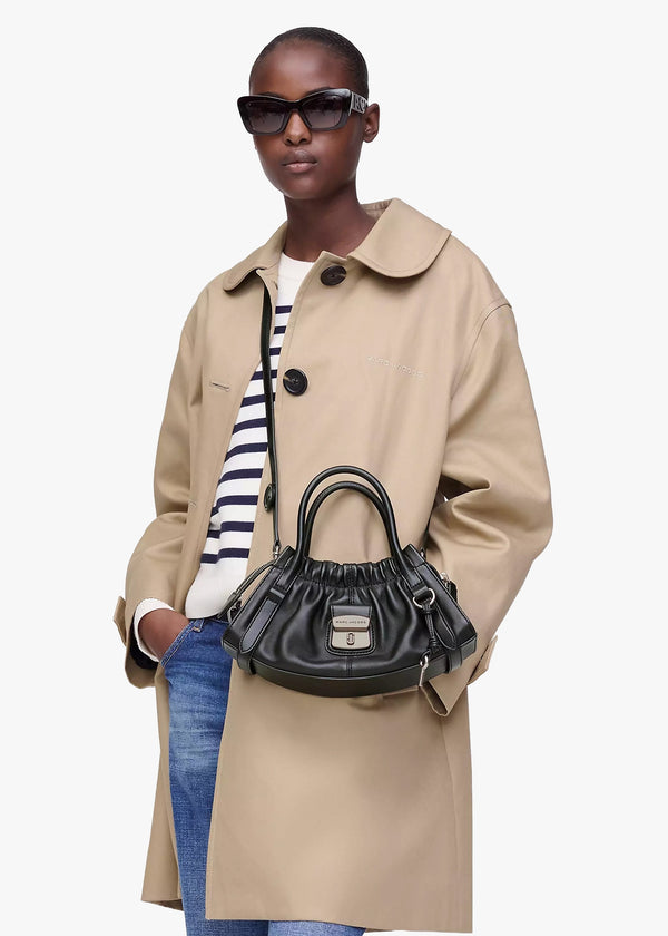 The Cristina Small Black Leather Satchel Bag