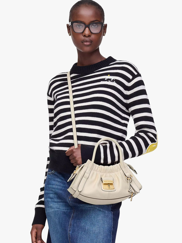 The Cristina Small Ivory Leather Satchel Bag