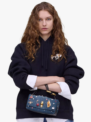 The Trinket Charm Denim Mini Dual Bag