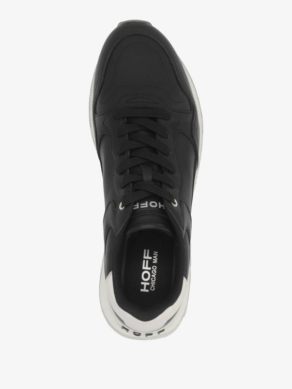 Men's City Chicago Black Leather Trainers