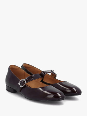 Firuta Burgundy Patent Leather Mary Jane Pumps