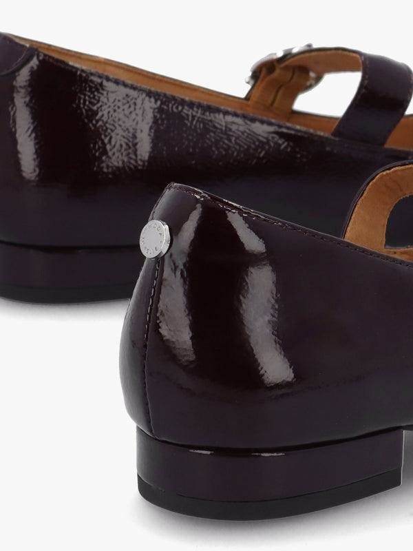 Firuta Burgundy Patent Leather Mary Jane Pumps