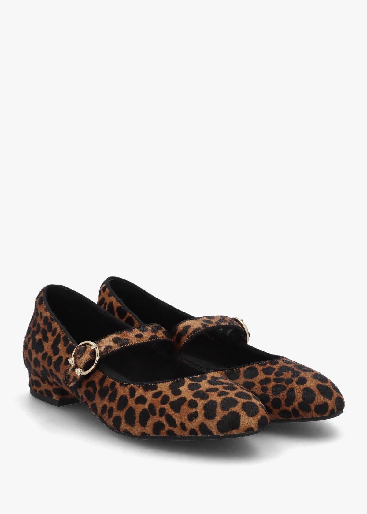 Firuta Leopard Pony Hair Mary Jane Pumps