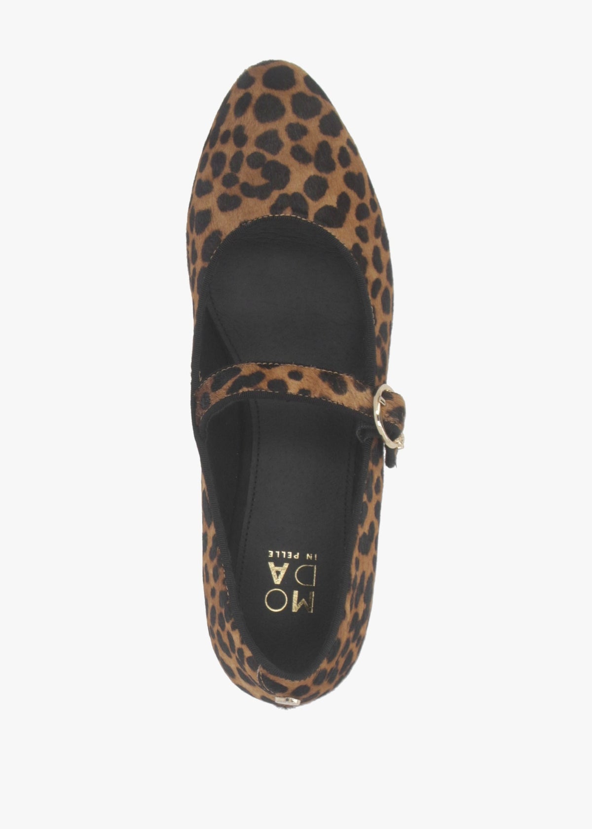 Firuta Leopard Pony Hair Mary Jane Pumps