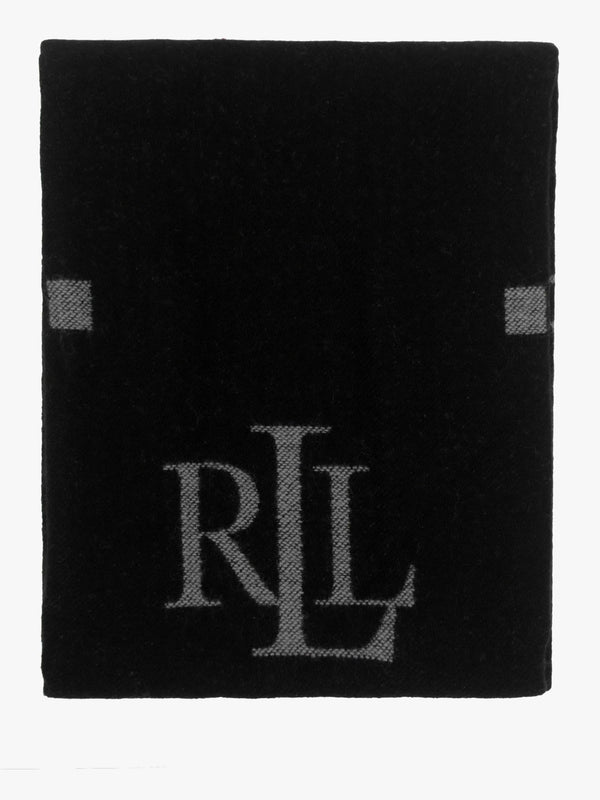 Logo Motif Black & Grey Scarf & Beanie Gift Set
