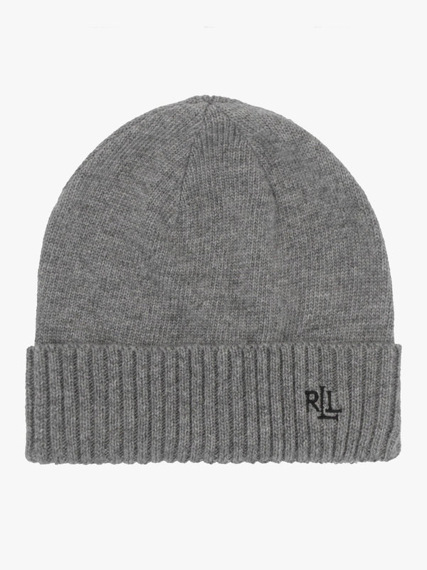 Logo Motif Black & Grey Scarf & Beanie Gift Set