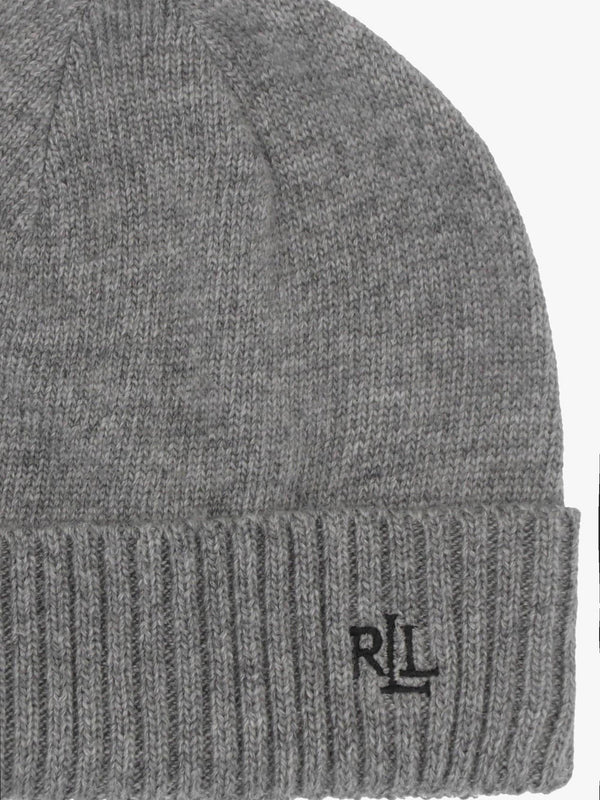 Logo Motif Black & Grey Scarf & Beanie Gift Set