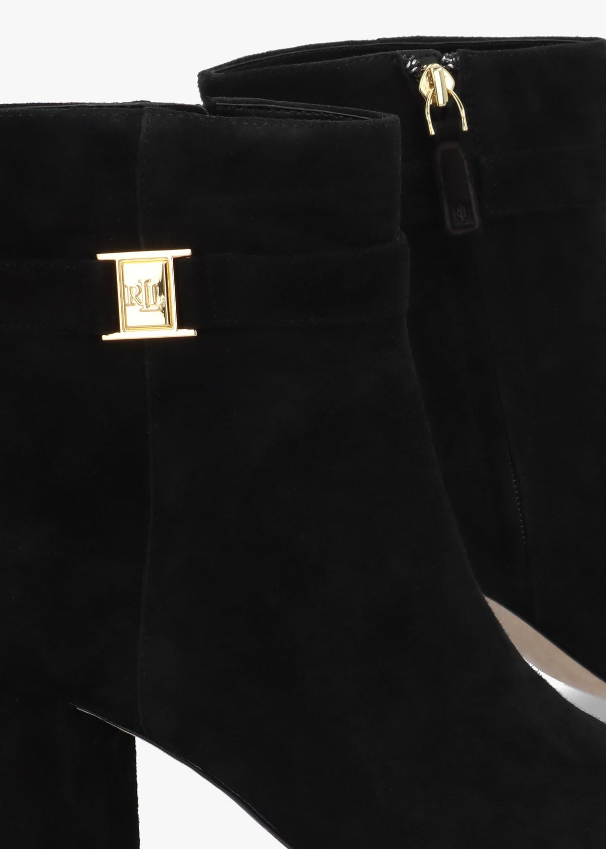 Kellie Black Suede Block Heel Ankle Boots