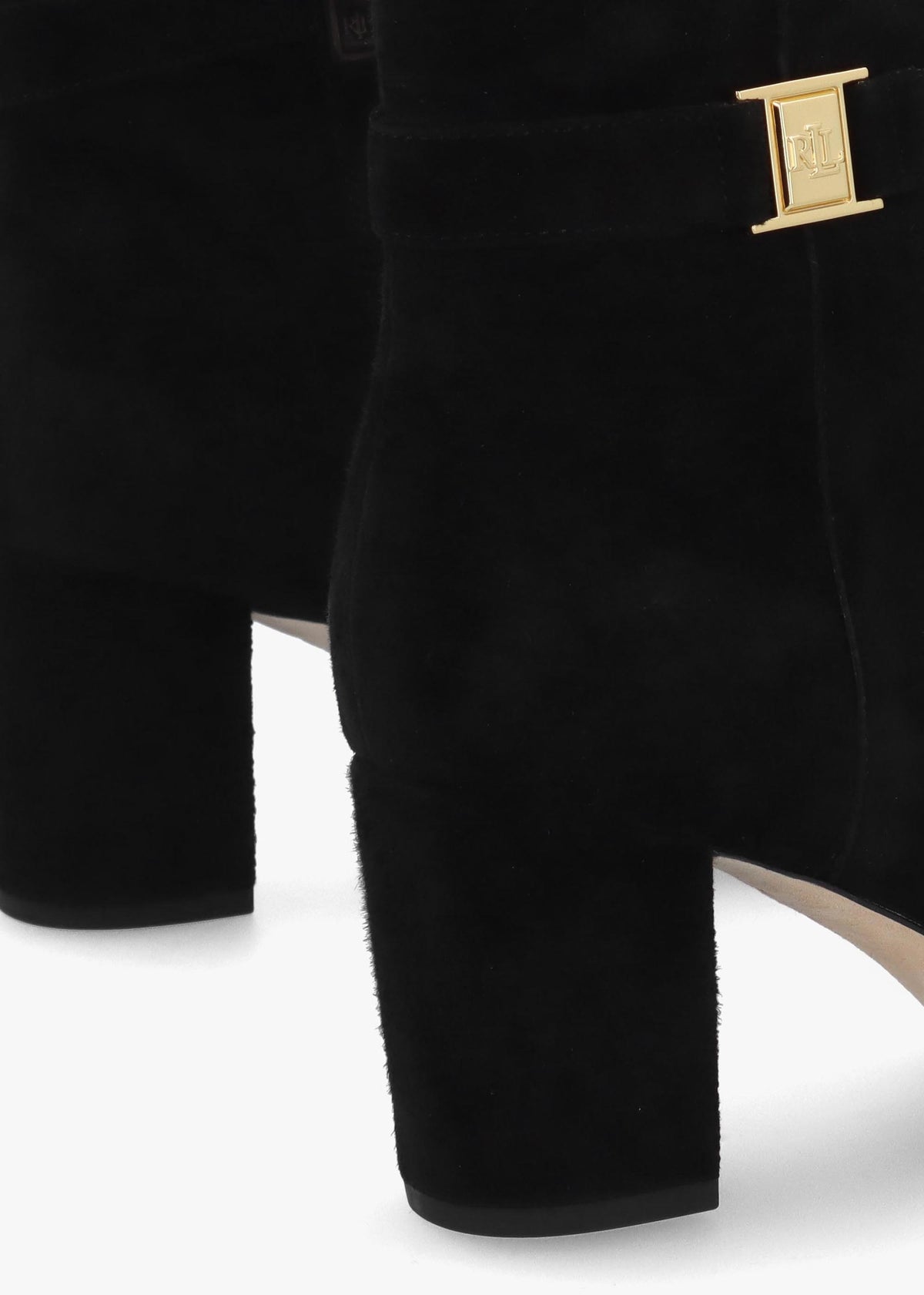 Kellie Black Suede Block Heel Ankle Boots