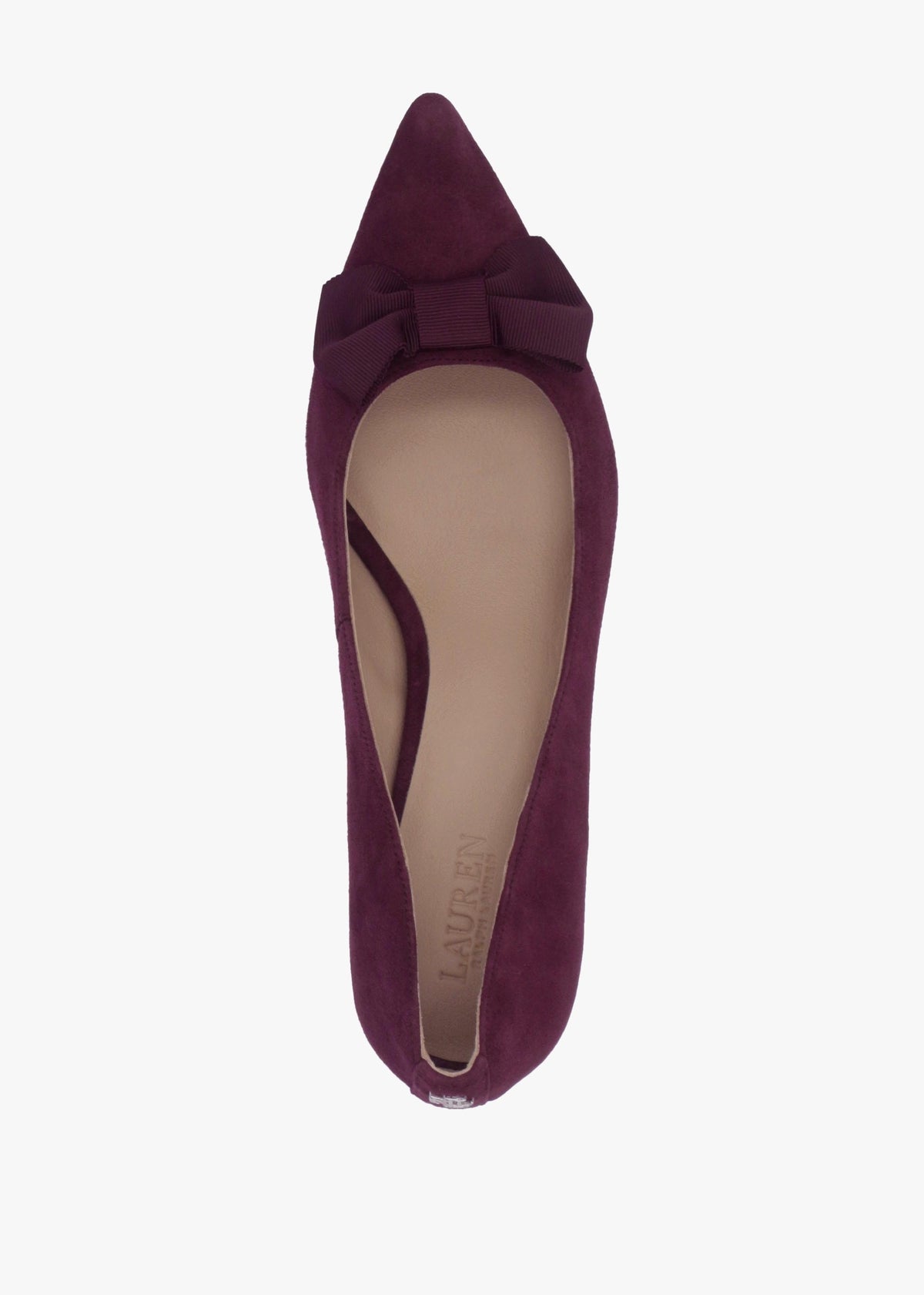 Adrienne Burgundy Suede Bow Trim Kitten Heel Court Shoes