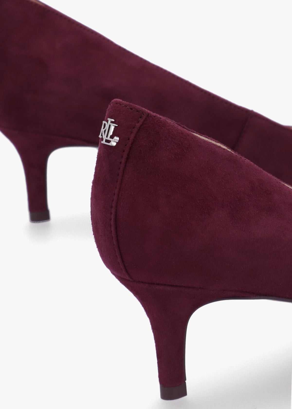 Adrienne Burgundy Suede Bow Trim Kitten Heel Court Shoes