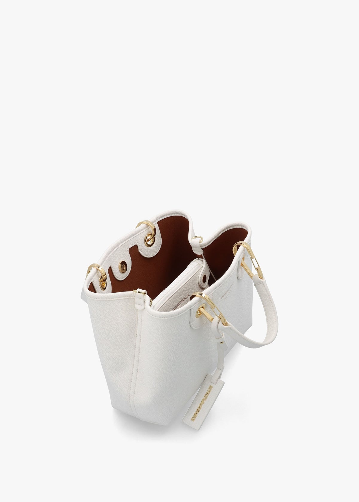 Myea White Shopper Bag With Pouch
