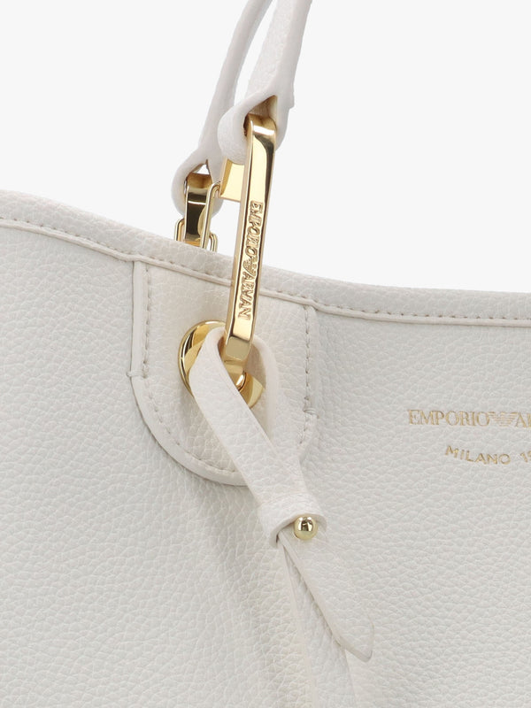 Myea White Shopper Bag With Pouch