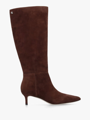 McKay Brown Suede Heeled Knee Boots
