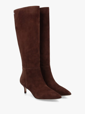 McKay Brown Suede Heeled Knee Boots