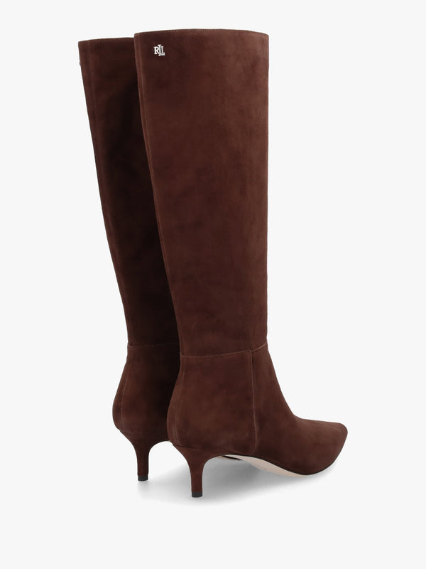McKay Brown Suede Heeled Knee Boots