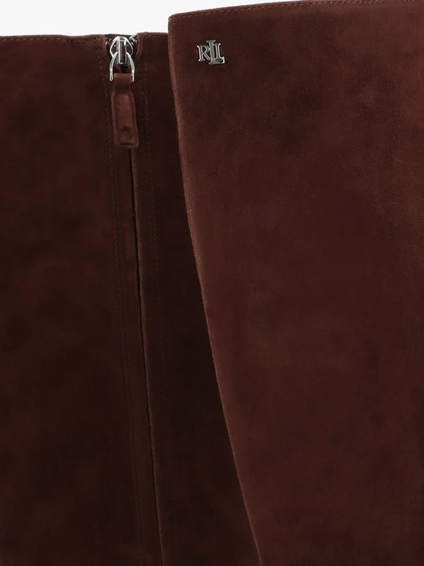 McKay Brown Suede Heeled Knee Boots