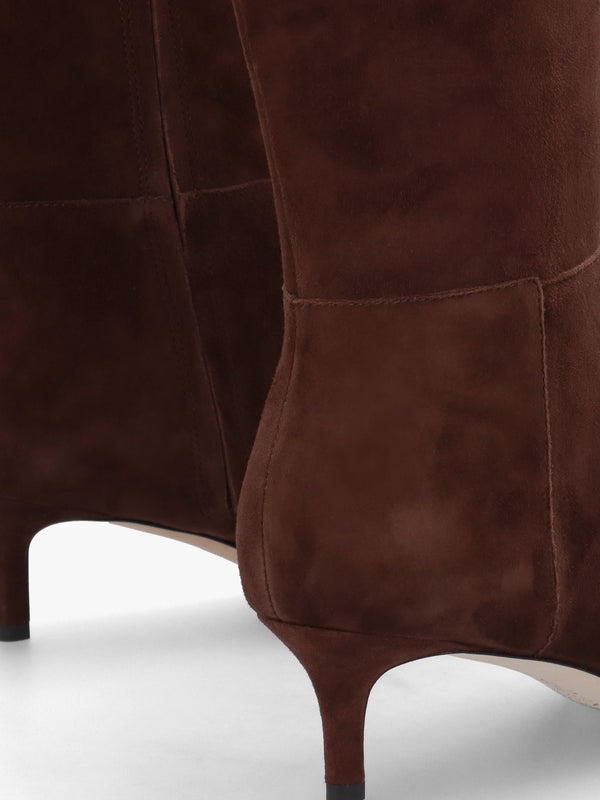 McKay Brown Suede Heeled Knee Boots