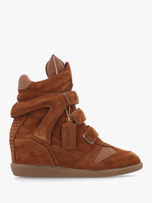 JAE-YY Caramel Suede High Top Wedge Trainers