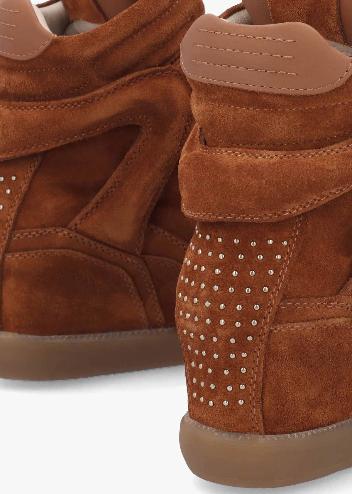JAE-YY Caramel Suede High Top Wedge Trainers