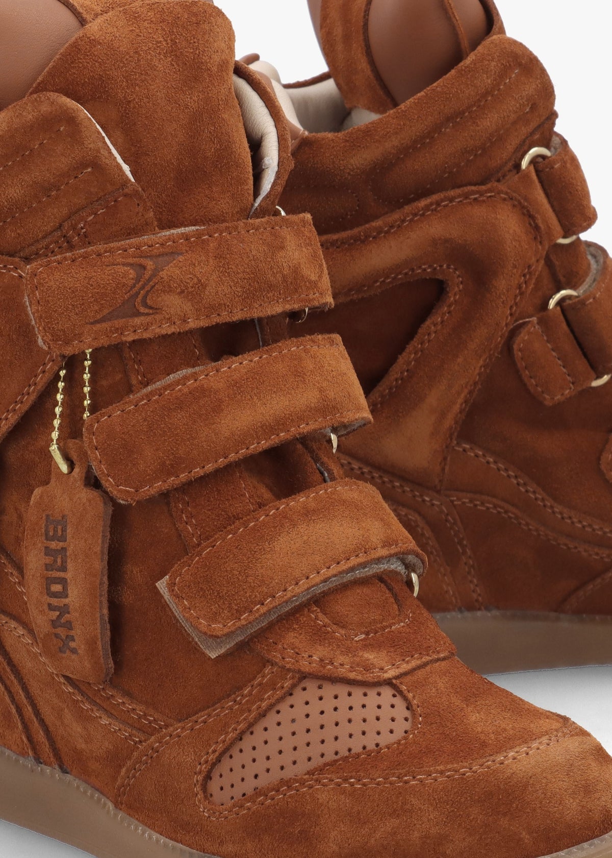 JAE-YY Caramel Suede High Top Wedge Trainers