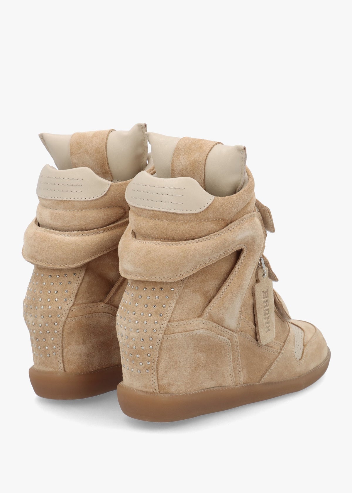 JAE-YY Sand Suede High Top Wedge Trainers
