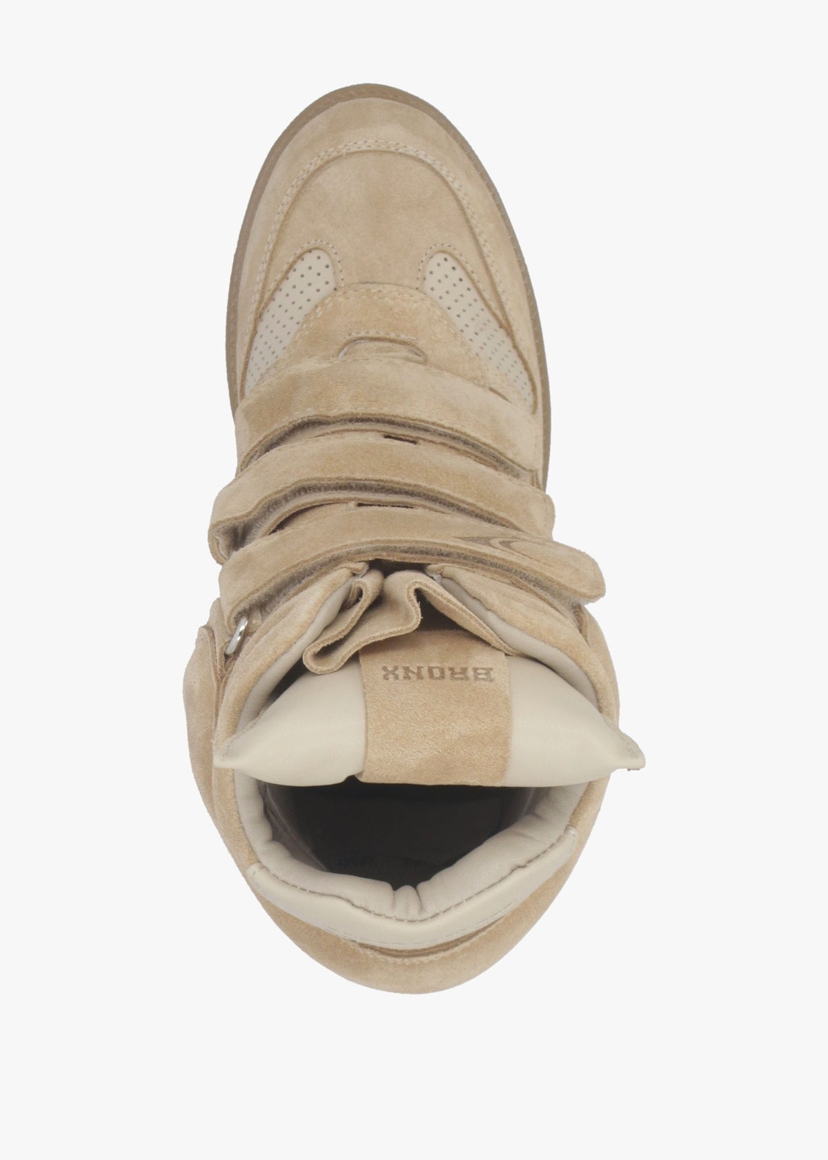 JAE-YY Sand Suede High Top Wedge Trainers