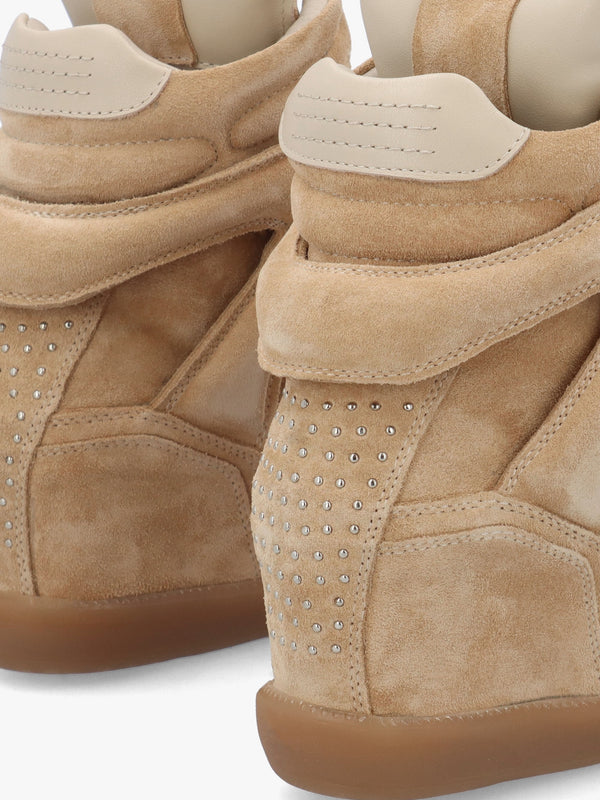JAE-YY Sand Suede High Top Wedge Trainers