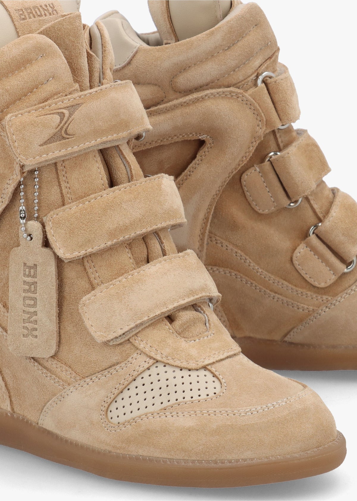 JAE-YY Sand Suede High Top Wedge Trainers
