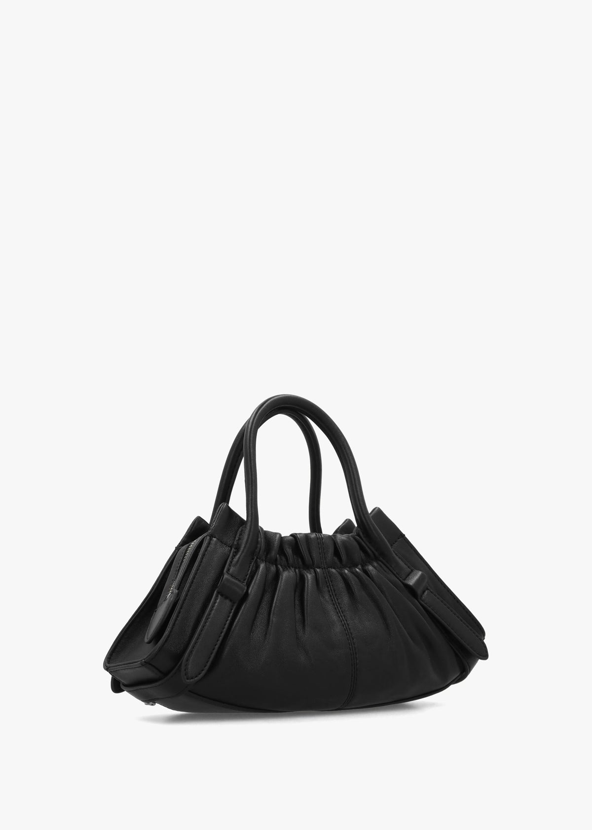 The Cristina Small Black Leather Satchel Bag