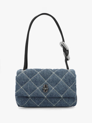 The Quilted Denim Mini Dual Shoulder Bag