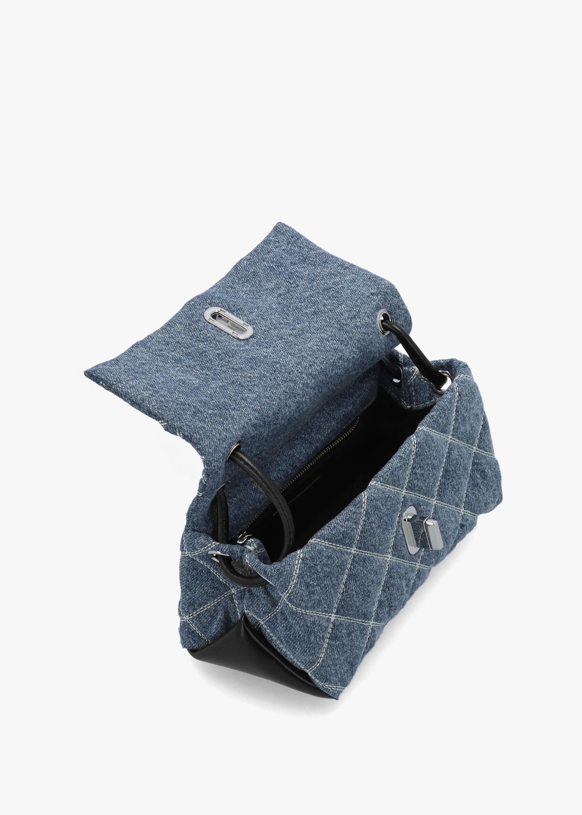 The Quilted Denim Mini Dual Shoulder Bag