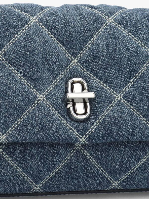 The Quilted Denim Mini Dual Shoulder Bag