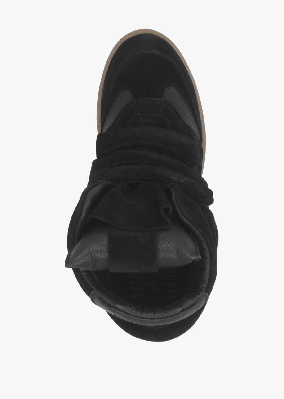 JAE-YY Black Suede High Top Wedge Trainers
