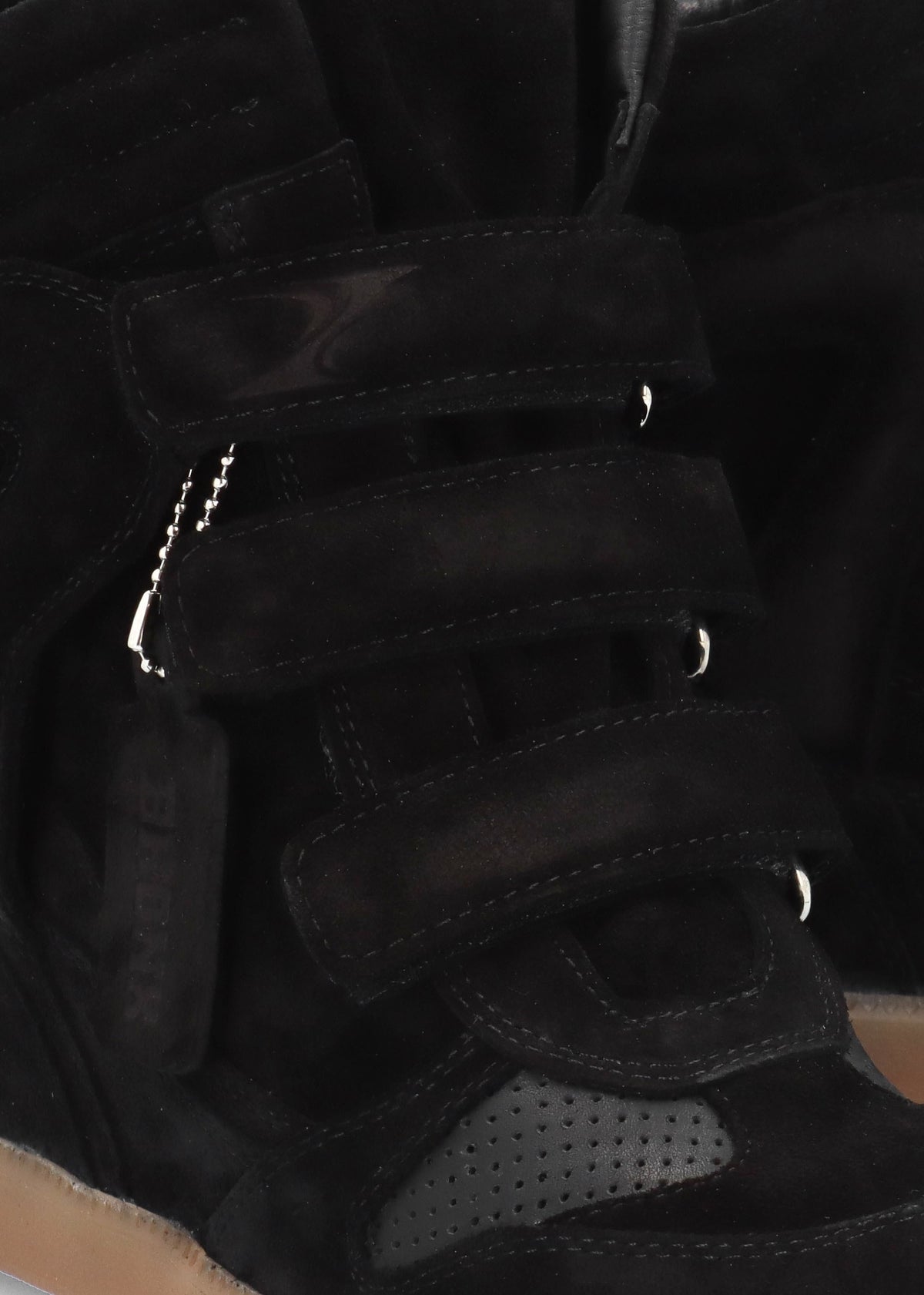 JAE-YY Black Suede High Top Wedge Trainers