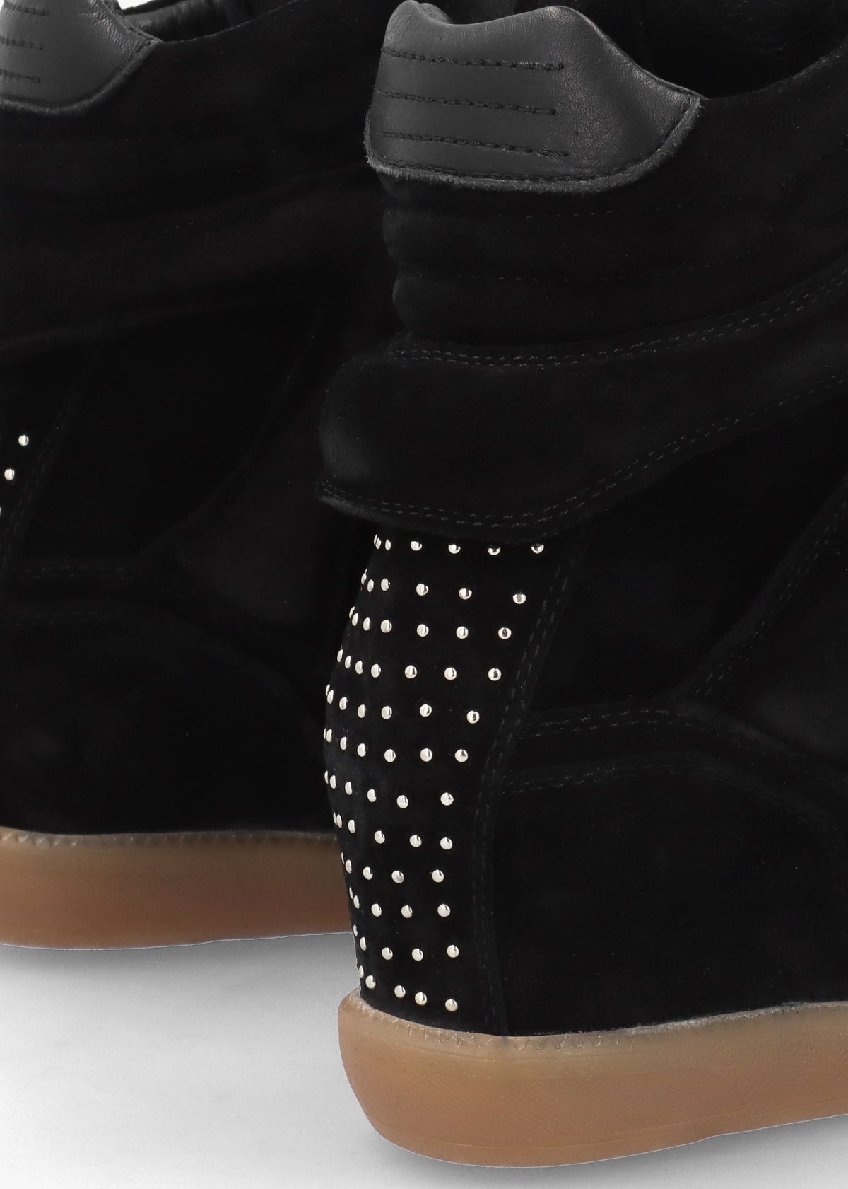 JAE-YY Black Suede High Top Wedge Trainers