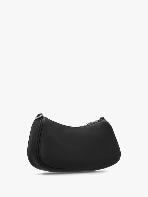 The Star Charm Black Leather Shoulder Bag