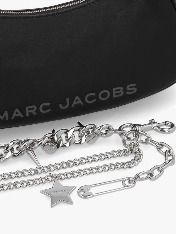 The Star Charm Black Leather Shoulder Bag