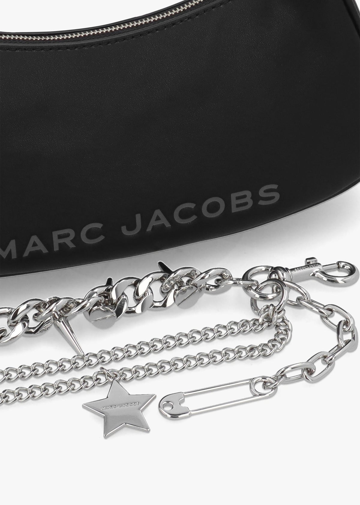 The Star Charm Black Leather Shoulder Bag