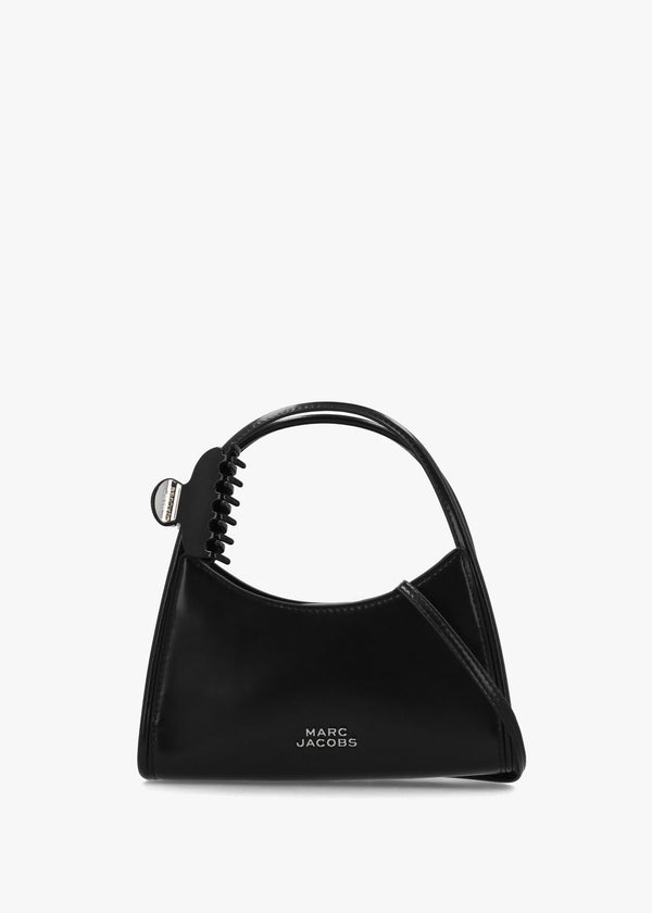 The Glam Claw Clip Black Leather Cross-Body Bag