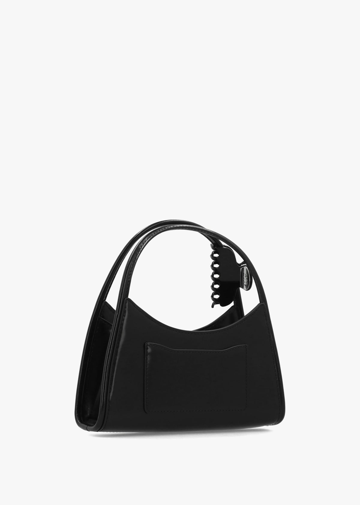 The Glam Claw Clip Black Leather Cross-Body Bag