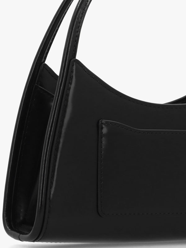 The Glam Claw Clip Black Leather Cross-Body Bag