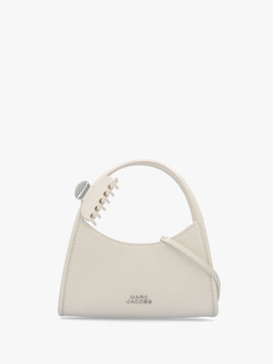 The Glam Claw Clip Cotton White Leather Cross-Body Bag