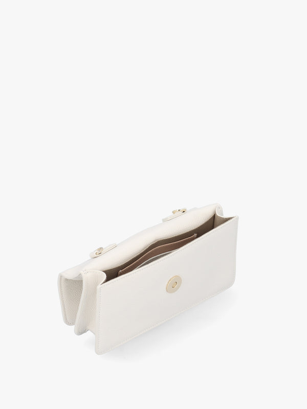 Mini Latte Tumbled Leather Cross-Body Bag